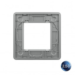 Рамка для розетки Livolo 1 пост, цвет серый, 2.5D стекло
