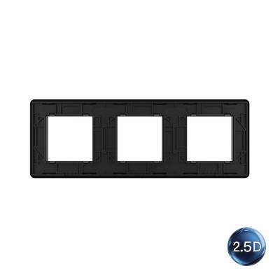 Рамка для розетки Livolo 3 поста, цвет черный, 2.5D стекло BB-C7-SR/SR/SR-12 2.5D Рамка для розетки Livolo 3 поста, цвет черный, 2.5D стекло BB-C7-SR/SR/SR-12 2.5D