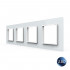 Рамка для розетки Livolo 4 поста, цвет белый, 2.5D стекло BB-C7-SR/SR/SR/SR-11 2.5D Рамка для розетки Livolo 4 поста, цвет белый, 2.5D стекло BB-C7-SR/SR/SR/SR-11 2.5D