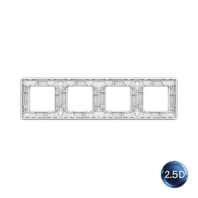 Рамка для розетки Livolo 4 поста, цвет белый, 2.5D стекло BB-C7-SR/SR/SR/SR-11 2.5D Рамка для розетки Livolo 4 поста, цвет белый, 2.5D стекло BB-C7-SR/SR/SR/SR-11 2.5D
