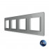 Рамка для розетки Livolo 4 поста, цвет серый, 2.5D стекло BB-C7-SR/SR/SR/SR-15 2.5D Рамка для розетки Livolo 4 поста, цвет серый, 2.5D стекло BB-C7-SR/SR/SR/SR-15 2.5D