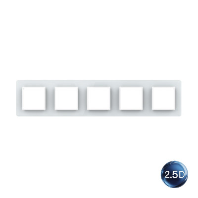 Рамка для розетки Livolo 5 постов, цвет белый, 2.5D стекло BB-C7-SR/SR/SR/SR/SR-11 2.5D Рамка для розетки Livolo 5 постов, цвет белый, 2.5D стекло BB-C7-SR/SR/SR/SR/SR-11 2.5D