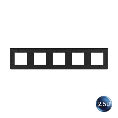 Рамка для розетки Livolo 5 постов, цвет черный, 2.5D стекло BB-C7-SR/SR/SR/SR/SR-12 2.5D Рамка для розетки Livolo 5 постов, цвет черный, 2.5D стекло BB-C7-SR/SR/SR/SR/SR-12 2.5D
