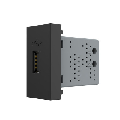 Розетка USB с блоком питания 2.1А 5В Livolo, цвет черный (механизм) BB-C7-1USB-12 Розетка USB с блоком питания 2.1А 5В Livolo, цвет черный (механизм) BB-C7-1USB-12