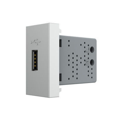 Розетка USB с блоком питания 2.1А 5В Livolo, цвет серый (механизм) BB-C7-1USB-15 Розетка USB с блоком питания 2.1А 5В Livolo, цвет серый (механизм) BB-C7-1USB-15