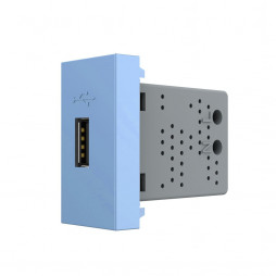 Розетка USB с блоком питания 2.1А 5В Livolo, цвет синий (механизм)