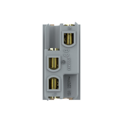 Розетка электрическая 1/2 с заземлением 13A Livolo, цвет серый (механизм) BB-C7-C1CH-15 Розетка электрическая 1/2 с заземлением 13A Livolo, цвет серый (механизм) BB-C7-C1CH-15