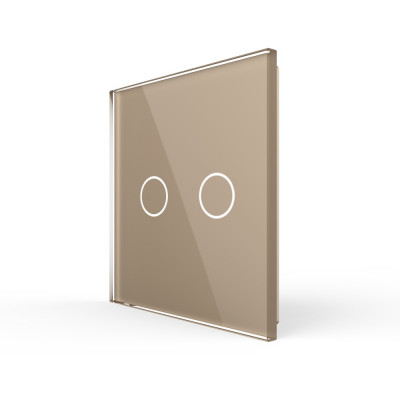 Панель для сенсорного выключателя Livolo, 2 клавиши, цвет золотой, стекло BB-C7-C2-13 Панель для сенсорного выключателя Livolo, 2 клавиши, цвет золотой, стекло BB-C7-C2-13