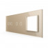 Панель для двух сенсорных выключателей и розетки Livolo, 5 клавиш (3+2), цвет шампань, стекло BB-C7-C3/C2/SR-16 Панель для двух сенсорных выключателей и розетки Livolo, 5 клавиш (3+2), цвет шампань, стекло BB-C7-C3/C2/SR-16