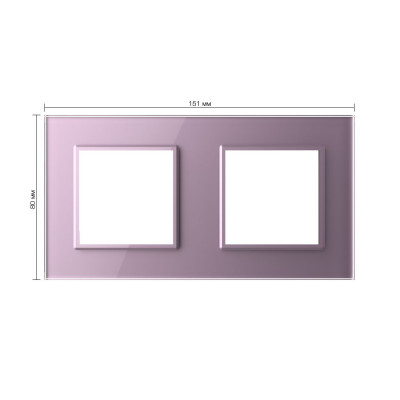 Рамка для розетки Livolo 2 поста, цвет розовый, стекло BB-C7-SR/SR-17 Рамка для розетки Livolo 2 поста, цвет розовый, стекло BB-C7-SR/SR-17