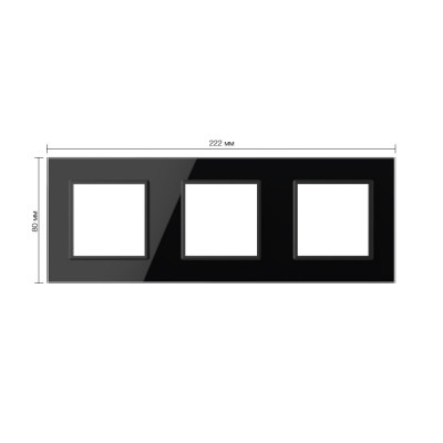 Рамка для розетки Livolo 3 поста, цвет черный, стекло BB-C7-SR/SR/SR-12 Рамка для розетки Livolo 3 поста, цвет черный, стекло BB-C7-SR/SR/SR-12