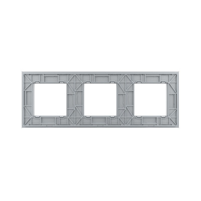 Рамка для розетки Livolo 3 поста, цвет серебристый / алюминий, стекло BB-C7-SR/SR/SR-20 Рамка для розетки Livolo 3 поста, цвет серебристый / алюминий, стекло BB-C7-SR/SR/SR-20