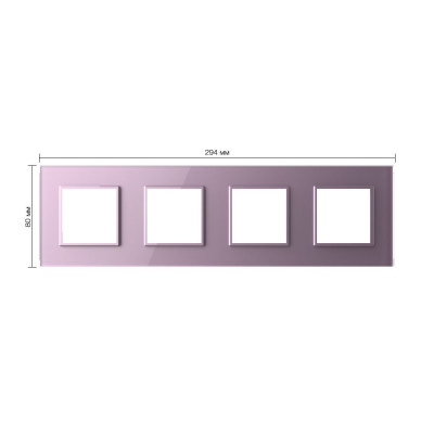 Рамка для розетки Livolo 4 поста, цвет розовый, стекло BB-C7-SR/SR/SR/SR-17 Рамка для розетки Livolo 4 поста, цвет розовый, стекло BB-C7-SR/SR/SR/SR-17