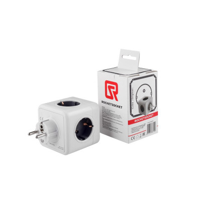 Разветвитель Cube Original 5 Euro 16A RocketSocket, цвет белый-серый GN1203 Разветвитель Cube Original 5 Euro 16A RocketSocket, цвет белый-серый GN1203