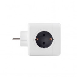 Разветвитель Cube Original 4 Euro 16A, 2 USB A с блоком 5В/2.1А RocketSocket, цвет белый-серый