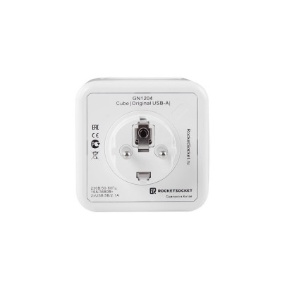 Разветвитель Cube Original 4 Euro 16A, 2 USB A с блоком 5В/2.1А RocketSocket, цвет белый-серый GN1204 Разветвитель Cube Original 4 Euro 16A, 2 USB A с блоком 5В/2.1А RocketSocket, цвет белый-серый GN1204
