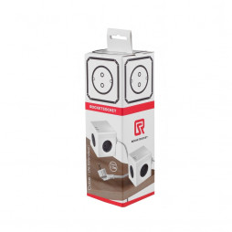 Удлинитель Cube Lite Extended 3 Euro 16A, 3 USB 2A+C с блоком 5В/3.1А, кабель 1,5м RocketSocket, цвет белый-серый