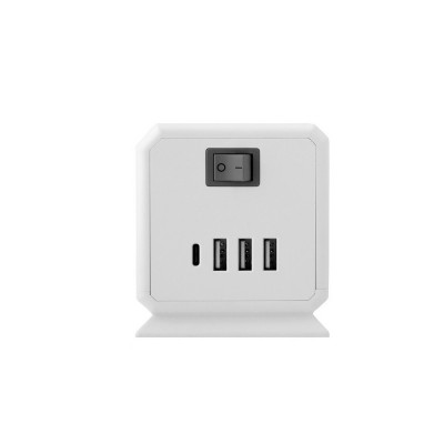 Удлинитель BiCube Extended 6 Euro 16A, 4 USB 3A+C с блоком 5В/3.1А, кабель 1, 5м RocketSocket, цвет белый-серый GNS5003 Удлинитель BiCube Extended 6 Euro 16A, 4 USB 3A+C с блоком 5В/3.1А, кабель 1, 5м RocketSocket, цвет белый-серый GNS5003