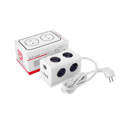 Удлинитель BiCube Extended 6 Euro 16A, 4 USB 3A+C с блоком 5В/3.1А, кабель 1, 5м RocketSocket, цвет белый-серый GNS5003 Удлинитель BiCube Extended 6 Euro 16A, 4 USB 3A+C с блоком 5В/3.1А, кабель 1, 5м RocketSocket, цвет белый-серый GNS5003