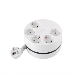 Удлинитель Power Wheel Extended 5 Euro 16A, кабель 3,0м RocketSocket, цвет белый