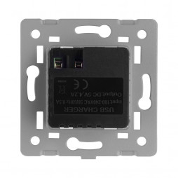 Розетка LivoloTouch 2USB с блоком питания 2.1А 5В для рамки Livolo, цвет белый (механизм)