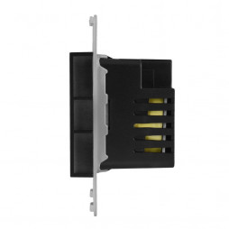 Розетка LivoloTouch 2USB с блоком питания 2.1А 5В для рамки Livolo, цвет черный (механизм)