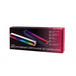 Декоративный светильник 3D Tunnel Light с пультом ДУ RocketSocket, 5.0Вт, RGBIC цвета, 15 режимов + музыкальный, регулировка яркости, таймер, черный
