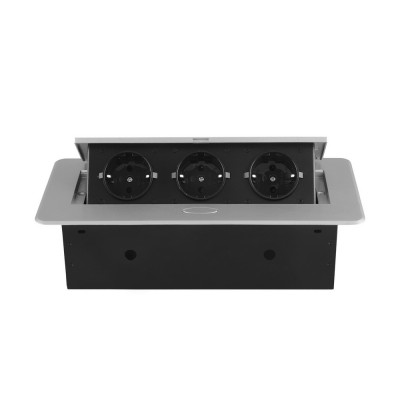 Розетка горизонтальная выдвижная 3 Euro 16A RocketSocket, проводка, цвет серый SHS017-S Розетка горизонтальная выдвижная 3 Euro 16A RocketSocket, проводка, цвет серый SHS017-S