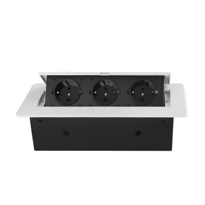 Розетка горизонтальная выдвижная 3 Euro 16A RocketSocket, проводка, цвет белый SHS017-W Розетка горизонтальная выдвижная 3 Euro 16A RocketSocket, проводка, цвет белый SHS017-W