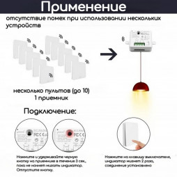 Беспроводной кинетический выключатель света LoraTap на 1 линию, цвет белый