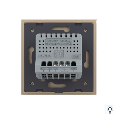 Одноклавишный сенсорный диммер Livolo, 1 пост, цвет золотой VL-C701D2-13 Одноклавишный сенсорный диммер Livolo, 1 пост, цвет золотой VL-C701D2-13