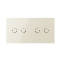 Сенсорный выключатель Livolo 4 клавиши (2-2), 2 поста, цвет жемчужный