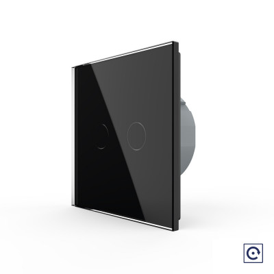 Двухклавишная сенсорная кнопка Livolo, 1 пост, цвет черный VL-C702B-12 Двухклавишная сенсорная кнопка Livolo, 1 пост, цвет черный VL-C702B-12
