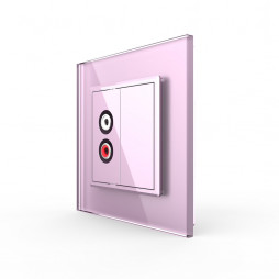 Розетка аудио RCA "двойной тюльпан" одинарная Livolo, 1 пост, цвет розовый