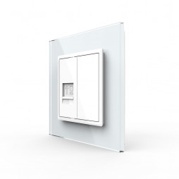 Розетка интернет одинарная RJ-45 кат.6 Livolo, 1 пост, цвет белый