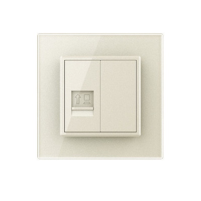 Розетка интернет одинарная RJ-45 кат.6 Livolo, 1 пост, цвет жемчужный VL-C791C-14 Розетка интернет одинарная RJ-45 кат.6 Livolo, 1 пост, цвет жемчужный VL-C791C-14