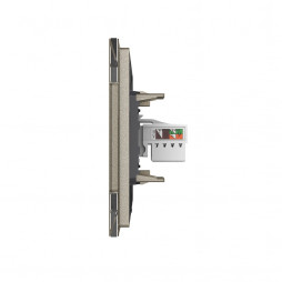 Розетка интернет одинарная RJ-45 кат.6 Livolo, 1 пост, цвет шампань