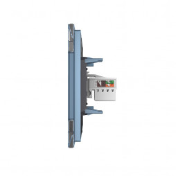 Розетка интернет одинарная RJ-45 кат.6 Livolo, 1 пост, цвет синий