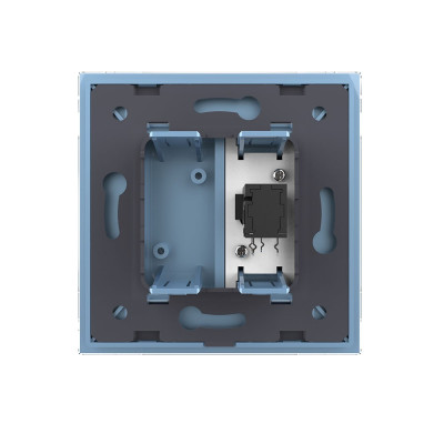 Розетка микрофон TRS 6.3 JACK одинарная Livolo, 1 пост, цвет синий VL-C791M1-19 Розетка микрофон TRS 6.3 JACK одинарная Livolo, 1 пост, цвет синий VL-C791M1-19
