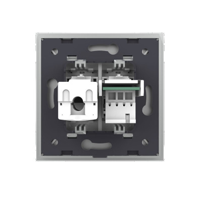 Розетка телефонная RJ-11 кат.3 и интернет RJ-45 кат.6 Livolo, 1 пост, цвет серый VL-C791TC-15 Розетка телефонная RJ-11 кат.3 и интернет RJ-45 кат.6 Livolo, 1 пост, цвет серый VL-C791TC-15