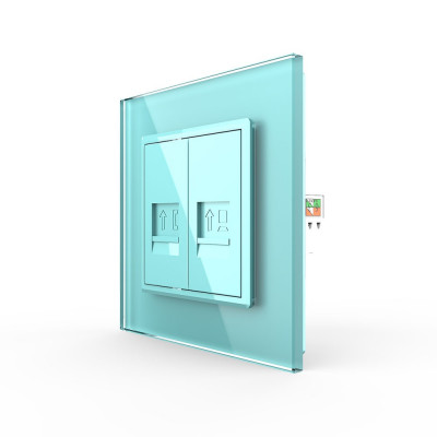 Розетка телефонная RJ-11 кат.3 и интернет RJ-45 кат.6 Livolo, 1 пост, цвет зеленый VL-C791TC-18 Розетка телефонная RJ-11 кат.3 и интернет RJ-45 кат.6 Livolo, 1 пост, цвет зеленый VL-C791TC-18