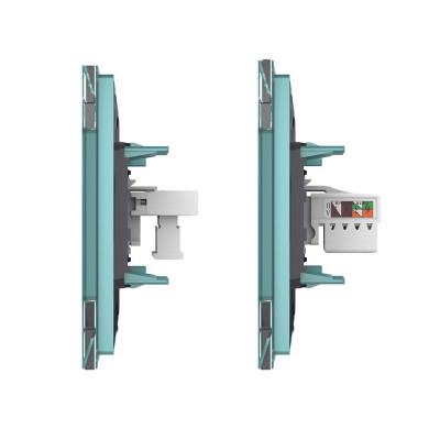 Розетка телефонная RJ-11 кат.3 и интернет RJ-45 кат.6 Livolo, 1 пост, цвет зеленый VL-C791TC-18 Розетка телефонная RJ-11 кат.3 и интернет RJ-45 кат.6 Livolo, 1 пост, цвет зеленый VL-C791TC-18