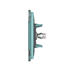 Розетка телевизионная одинарная Livolo, 1 пост, цвет зеленый