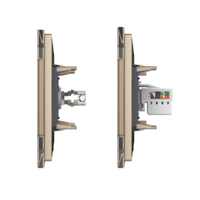Розетка телевизионная и интернет RJ-45 кат.6 Livolo, 1 пост, цвет золотой VL-C791VC-13 Розетка телевизионная и интернет RJ-45 кат.6 Livolo, 1 пост, цвет золотой VL-C791VC-13