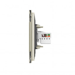 Розетка телевизионная и интернет RJ-45 кат.6 Livolo, 1 пост, цвет жемчужный