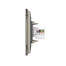 Розетка телевизионная и интернет RJ-45 кат.6 Livolo, 1 пост, цвет шампань