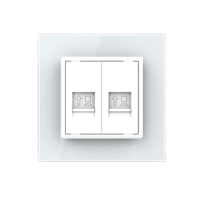 Розетка интернет двойная RJ-45 кат.6 Livolo, 1 пост, цвет белый VL-C792C-11 Розетка интернет двойная RJ-45 кат.6 Livolo, 1 пост, цвет белый VL-C792C-11