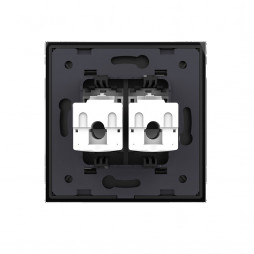 Розетка интернет двойная RJ-45 кат.6 Livolo, 1 пост, цвет черный