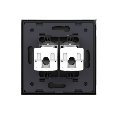 Розетка интернет двойная RJ-45 кат.6 Livolo, 1 пост, цвет черный VL-C792C-12 Розетка интернет двойная RJ-45 кат.6 Livolo, 1 пост, цвет черный VL-C792C-12
