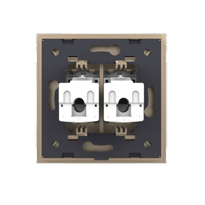 Розетка интернет двойная RJ-45 кат.6 Livolo, 1 пост, цвет золотой VL-C792C-13 Розетка интернет двойная RJ-45 кат.6 Livolo, 1 пост, цвет золотой VL-C792C-13